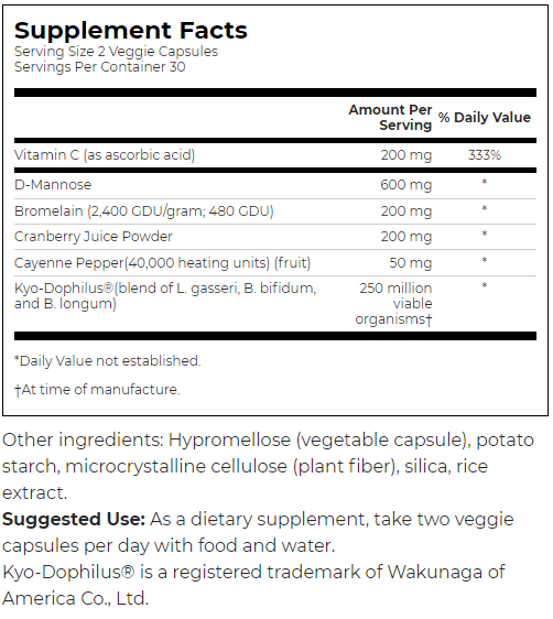 Swanson Supplement for Urinary Tract Health-factsheets