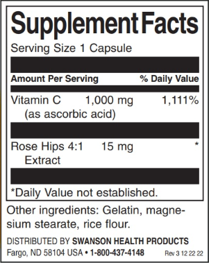 Swanson Vitamin C-1000 with Rose Hips-factsheets