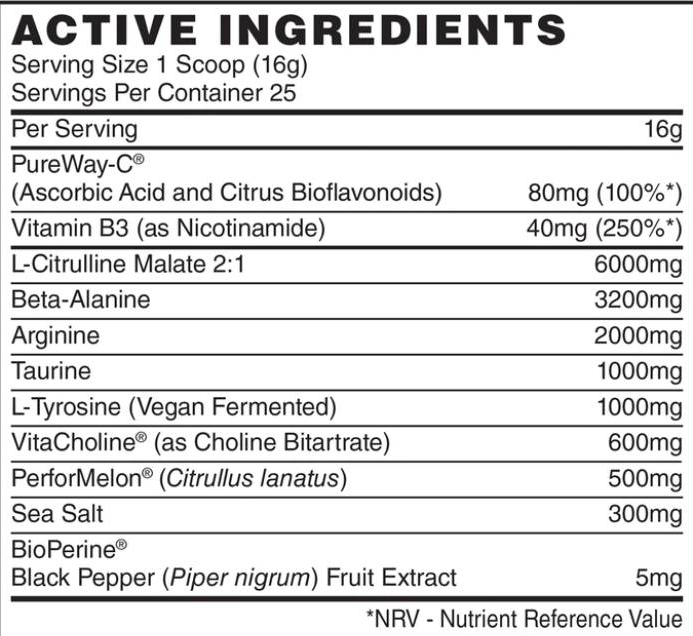 Naughty Boy Pump Pre-Workout | Stim Free-factsheets