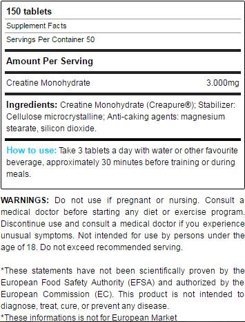 Yamamoto Nutrition Creatine Tabs 1000 mg-factsheets