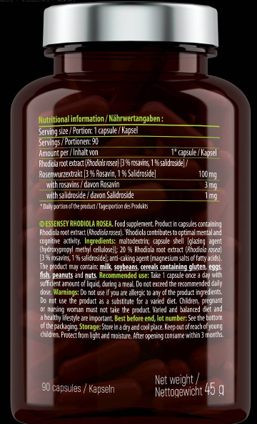 ESSENSEY Rhodiola Rosea 100 mg-factsheets