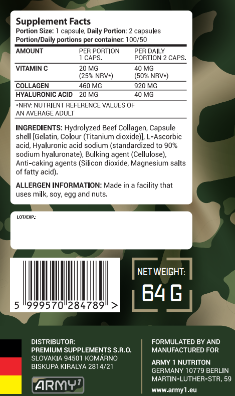 Army 1 Collagen with hyaluron-factsheets
