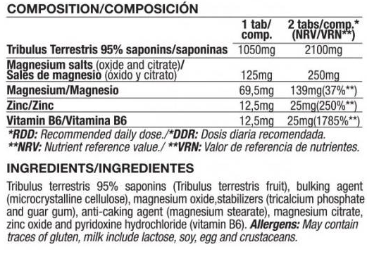 Quamtrax Tribulus + ZMA-factsheets