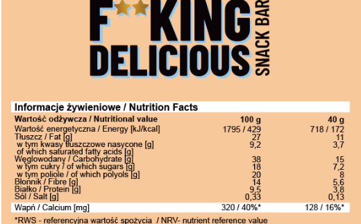 Allnutrition F**King Delicious Snack Bar-factsheets