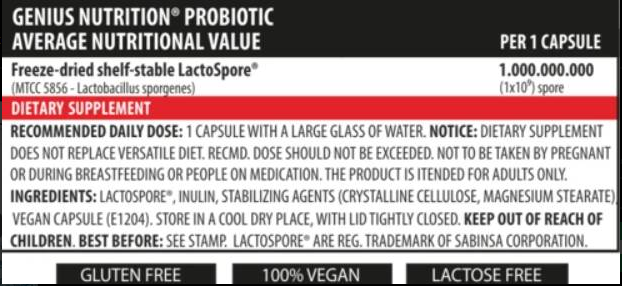 Genius Nutrition Probiotic-factsheets