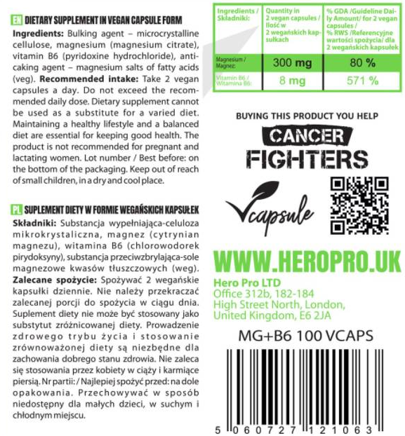 Hero.Lab MG + B6 | Magnesium Citrate + B6-factsheets