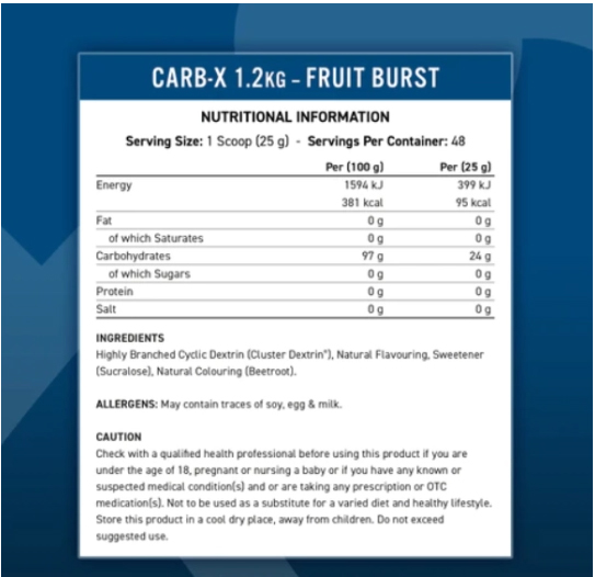 Applied Nutrition Carb-X-factsheets