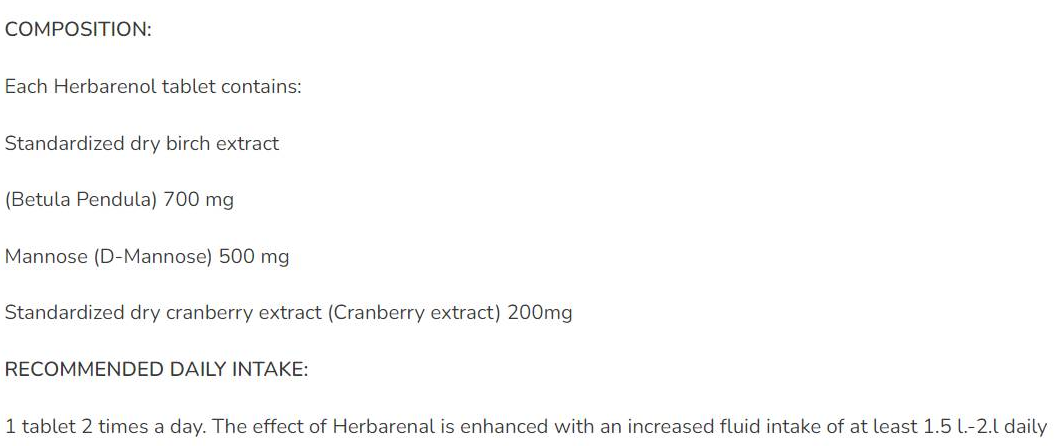AHerb Herbarenol | Natural Diuretic-factsheets