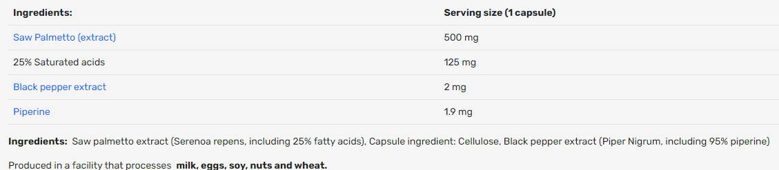 Human Protect Saw Palmetto 500 mg | with 25% Saponins-factsheets
