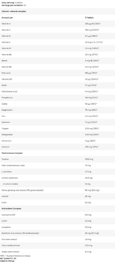 FA Nutrition Vita Active Complex-factsheets