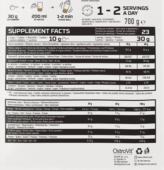 OstroVit Animal 8 Proteins | Protein Matrix Complex with 8 Animal Sources-factsheets