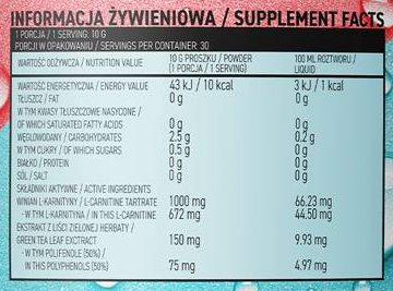 OstroVit Aqua Kick - Advanced Hydration with L-Carnitine & Green Tea-factsheets