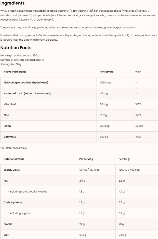 OstroVit Beauty Blend Hair & Skin-factsheets