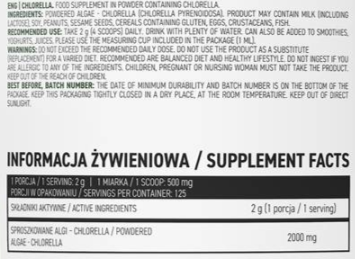 OstroVit Vege Chlorella Powder-factsheets