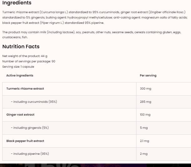 OstroVit Turmeric + Black Pepper + Ginger-factsheets