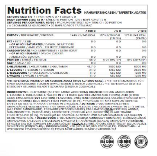 Nutriversum BCAA + Gluta Powder | Flow-factsheets