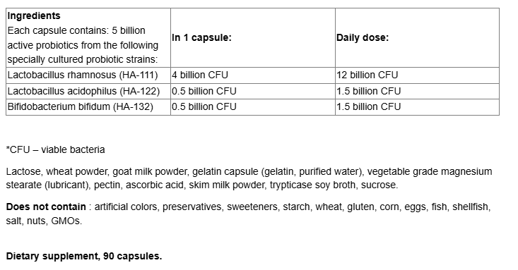 Natural Factors Acidophilus & Bifidus 5 Billion Active Cells Acidophilus bifidus, 5 billion active probiotics-factsheets