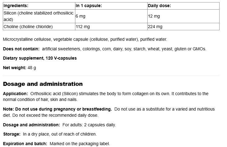 Natural Factors BioSil™ Hair, Skin & Nails-factsheets