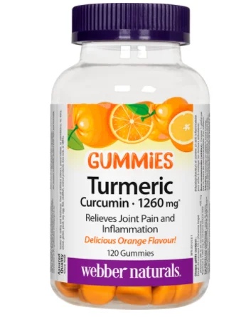 Webber Naturals GUMMIES TURMERIC CURCUMIN Turmeric anti-inflammatory and antioxidant action x 120 gummies