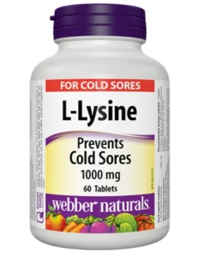 Webber Naturals L-Lysine 1000mg / 60Tabs.