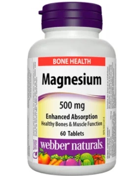 Webber Naturals Magnesium 500mg/60Tabs.