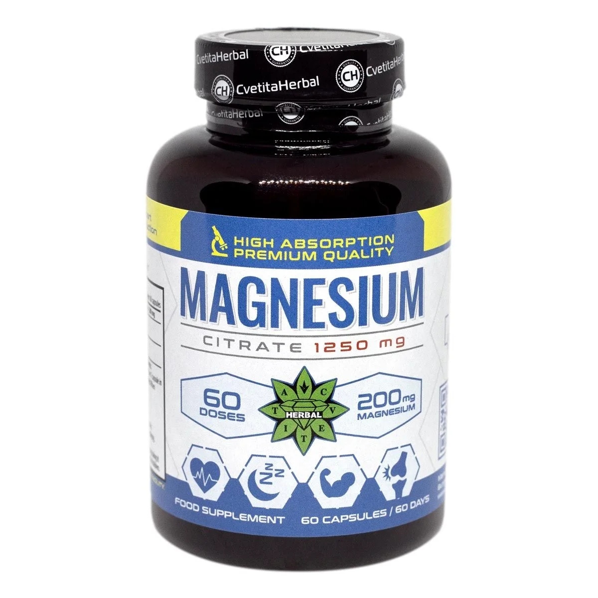 Cvetita Herbal Magnesium Citrate 200 mg - 60 capsules
