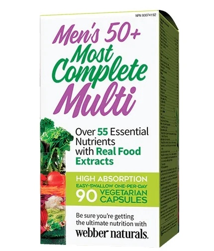 Webber Naturals Men\s 50+ Most Complete Multi / 90 Vcaps