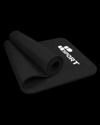 MP Sport NBR Fitness Yoga Mat / Fitness and Yoga Mat / 180cm x 60cm x 1cm - With Carry Bag - Black