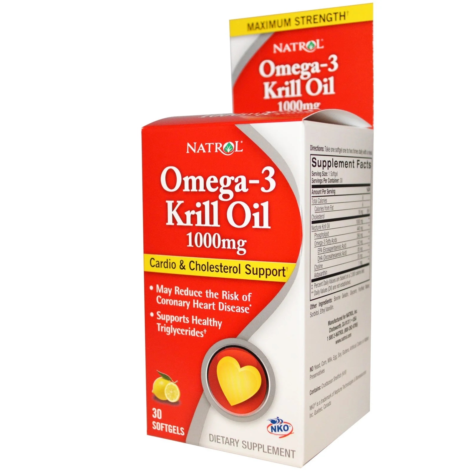 Natrol Omega-3 Krill Oil 1000 mg / 30 gel capsules