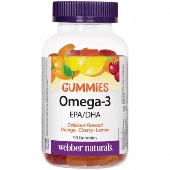 WEBBER NATURALS Omega-3 Gummies/ Omega-3 x 90 orange-flavoured jelly tablets