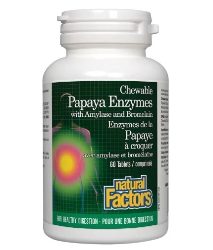 Natural Factors Papaya Enzymes / 60 chewable tablets