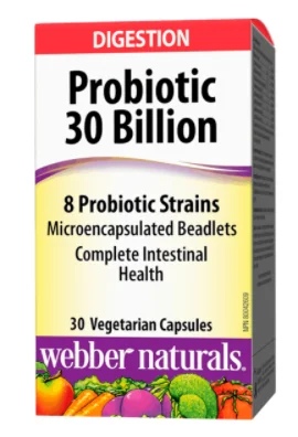 Webber Naturals Probiotic 30 billion / 8 Probiotic Strains Probiotic / 30 billion active probiotics