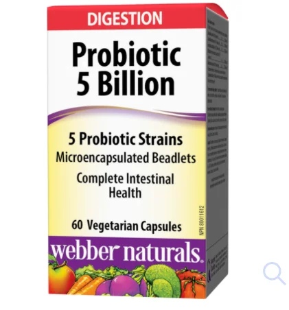Webber Naturals PROBIOTIC 5BILION 5mg. active probiotics
