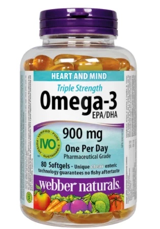 Webber Naturals TRIPLE STRENGTH Omega-3 EPA/DHA 1425 mg 80 softgels