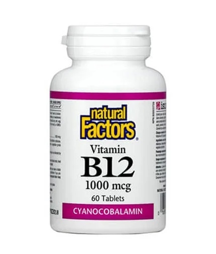 Natural Factors Vitamin B12 Cyanocobalamin 1000 mg / 60 tablets