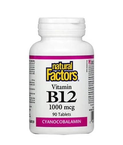 Natural Factors Vitamin B12 Cyanocobalamin 1000 mg / 90 tablets