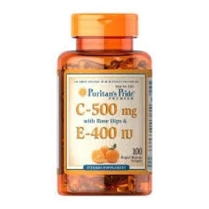 Puritan\s Pride VITAMIN C E 500MG/400 IU ROSE HIPS/ 100 tabs.