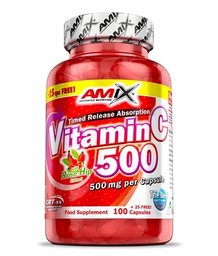 Amix Nutrition Vitamin C /with Rose Hips/ 500 mg / 125 capsules