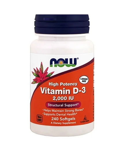 NOW Vitamin D-3 / 2000 IU / 240 gel capsules