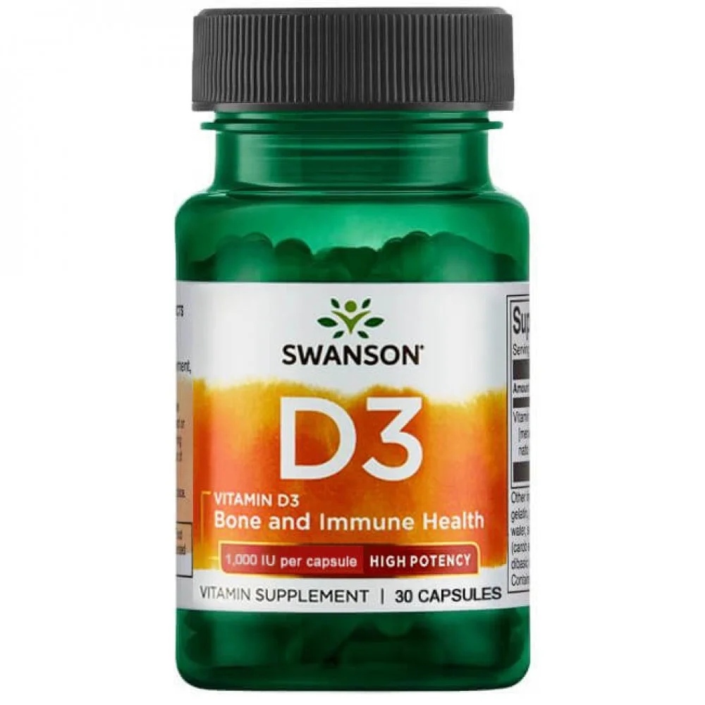 Swanson Vitamin D3 1000 IU 30 capsules
