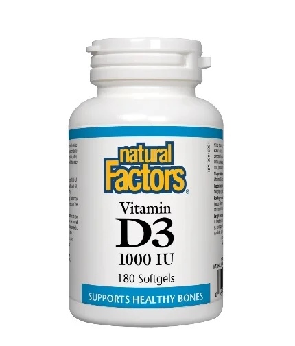 Natural Factors Vitamin D3 1000 IU / 180 gel capsules