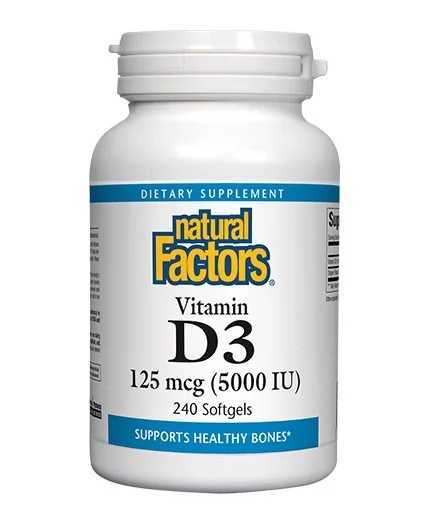 Natural Factors Vitamin D3 5000 IU / 240 gel capsules