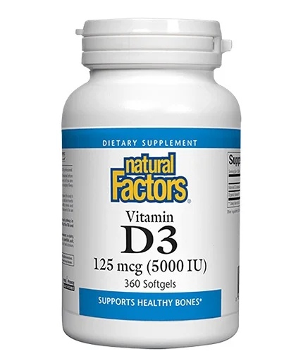 Natural Factors Vitamin D3 5000 / 360 gel capsules