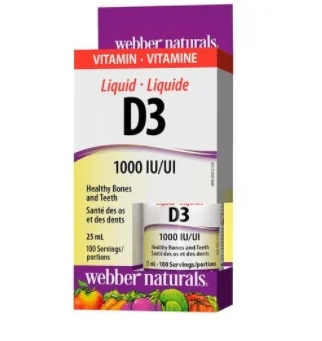 Webber Naturals Vitamin D3 Liquid 1000 IU x25 ml
