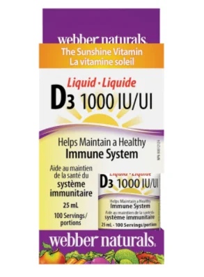 Webber Naturals Vitamin D3 Vitamin D3 1000 IU / 25 ml