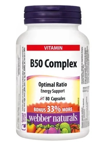 Webber Naturals Vitamin B50 Complex x80 caps