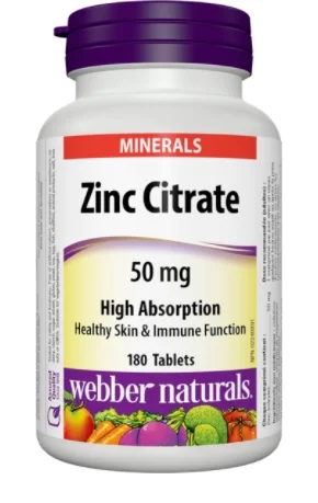 Webber Naturals ZINC CITRATE 50mg 180 tabs